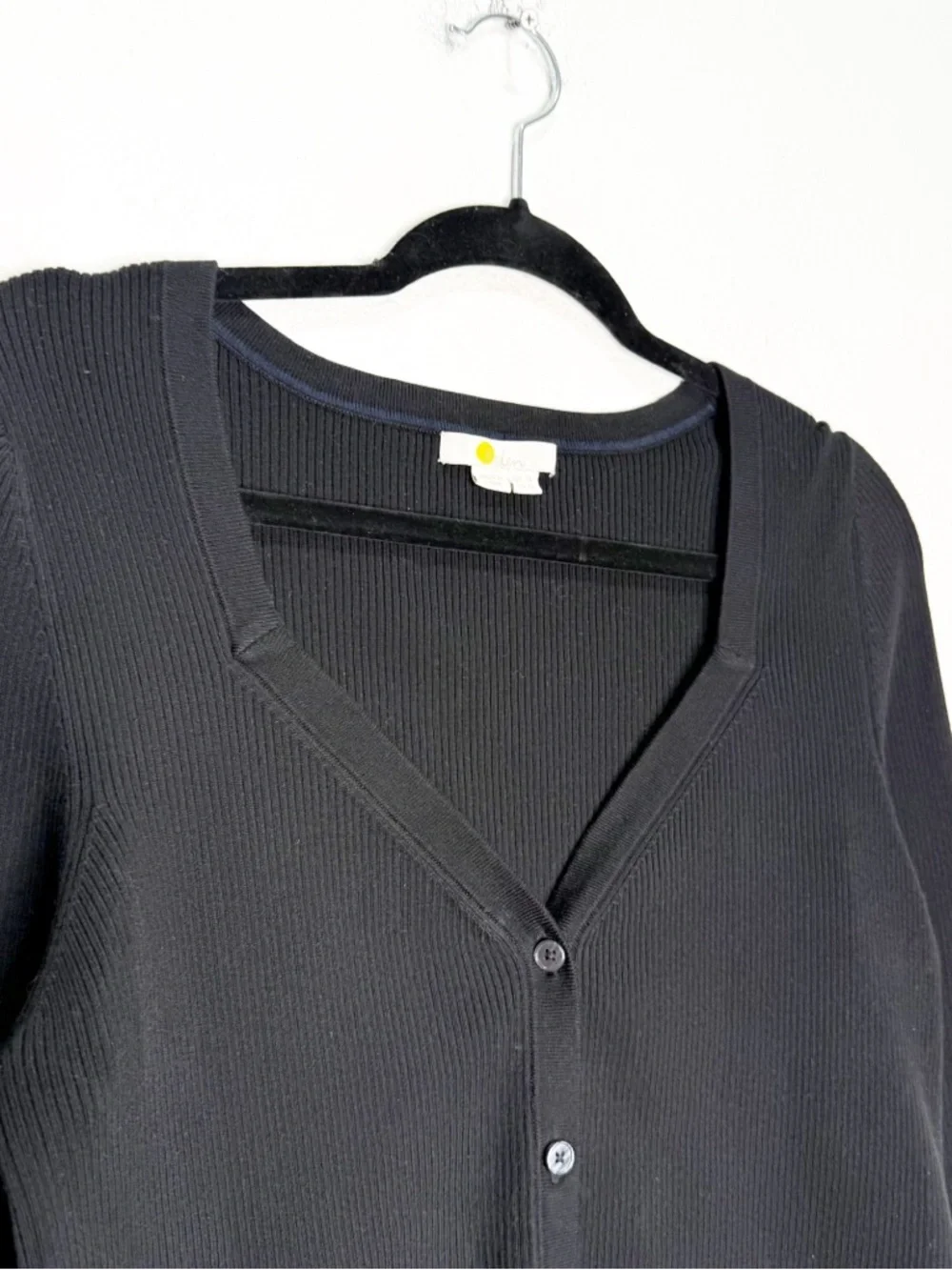 NWOT Boden Ribbed Sweetheart Cardigan Sweater Black K0687 12 - Picture 7 of 12